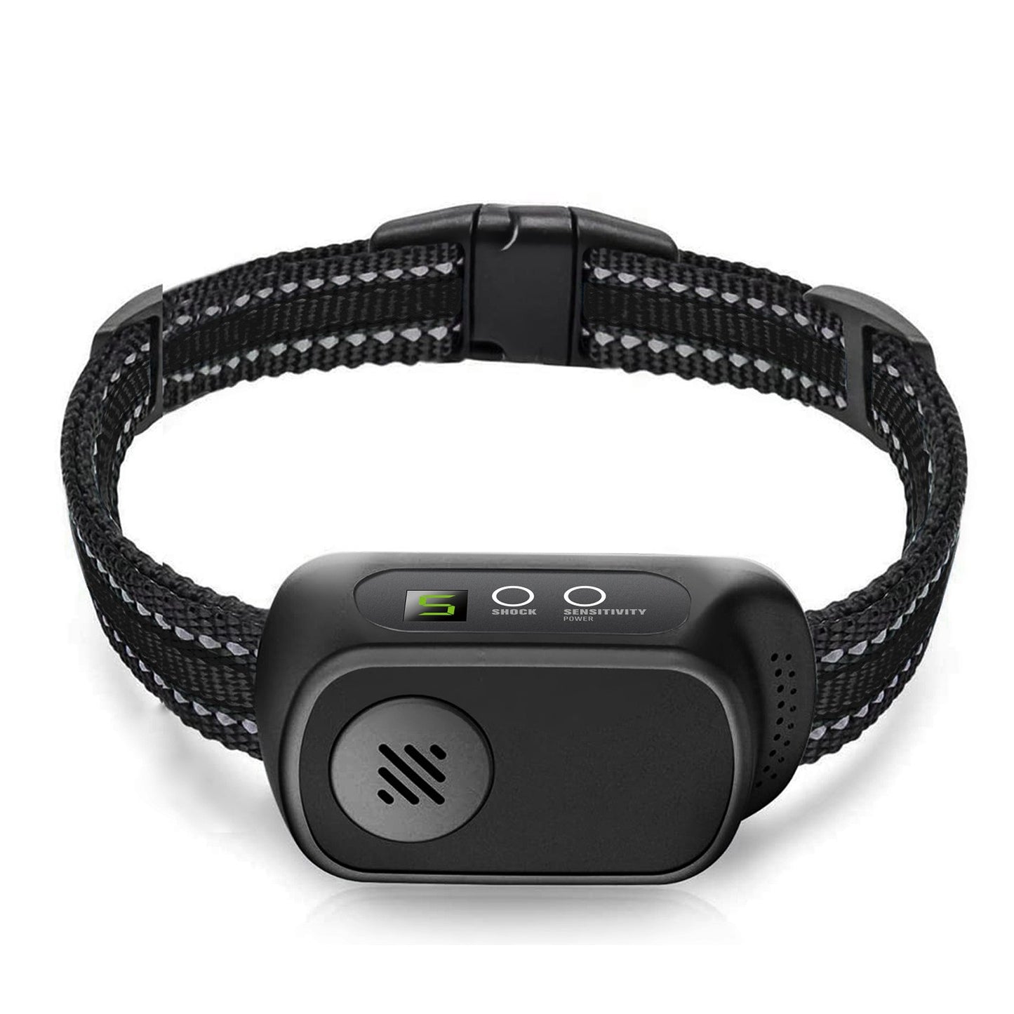 Black Automatic Anti-Bark Collar with Misjudgment Prevention - Low-Power Dog Training Device, 180x100x40mm