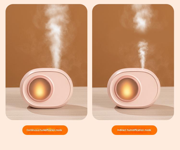 Compact Dual-Nozzle Humidifier with Ambient Light - USB-C Rechargeable, Two Mist Modes(Pink)