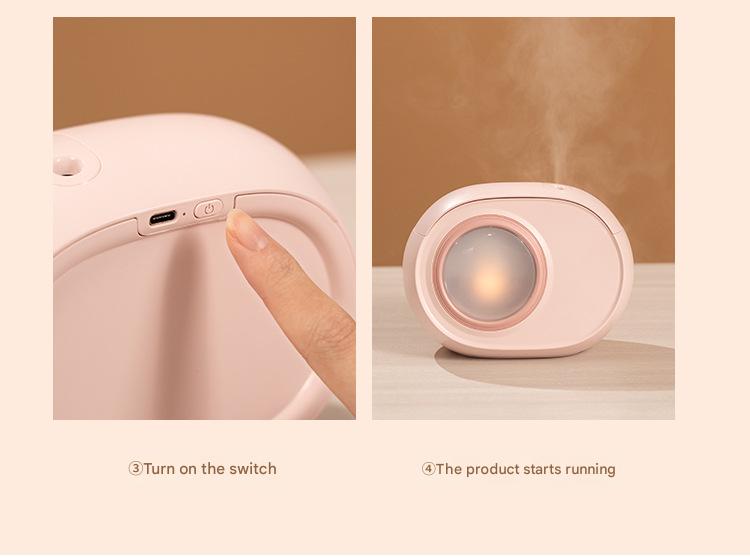 Compact Dual-Nozzle Humidifier with Ambient Light - USB-C Rechargeable, Two Mist Modes(Blue)