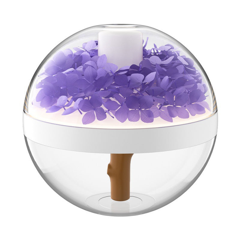 Eternal Flower Wireless Humidifier & Night Light - 270ml, 800mAh Rechargeable, Quiet Operation(purple)
