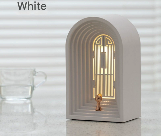 Magic Wishing Door LED Night Light & Bluetooth Speaker - Stepless Dimming, USB-C Rechargeable(White)