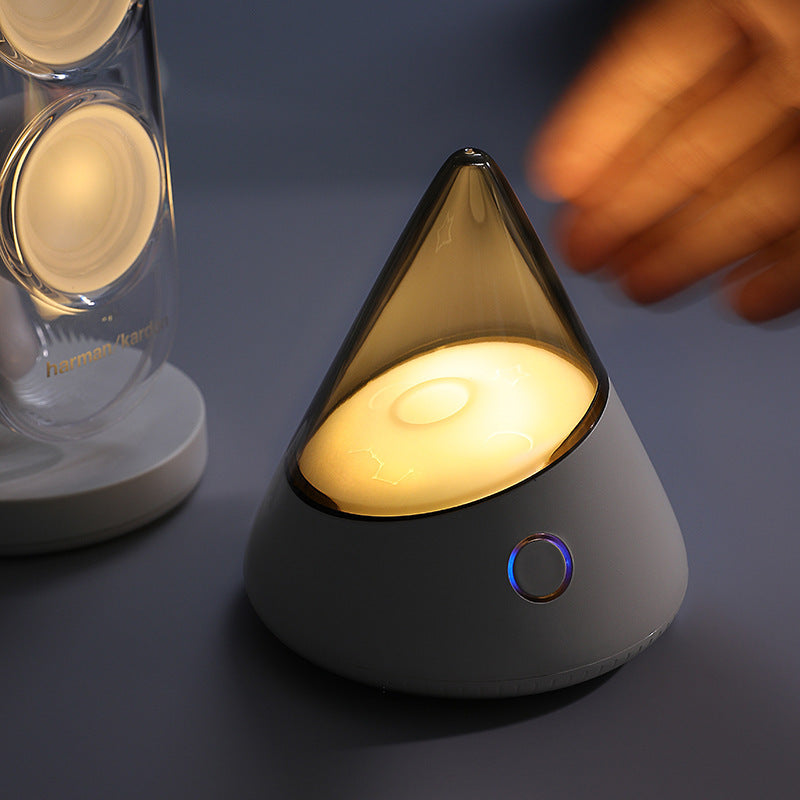 Cone Shaped Atmosphere Night Light - 4 Light Modes, Dimmable, USB-C Rechargeable(blue)