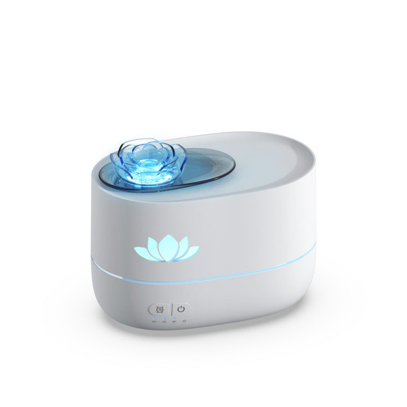 Creative Aroma Diffuser & Humidifier with 7-Hue Light - USB-C, Intelligent Timer & Delicate Mist(Lotus Aroma Diffuser - White)