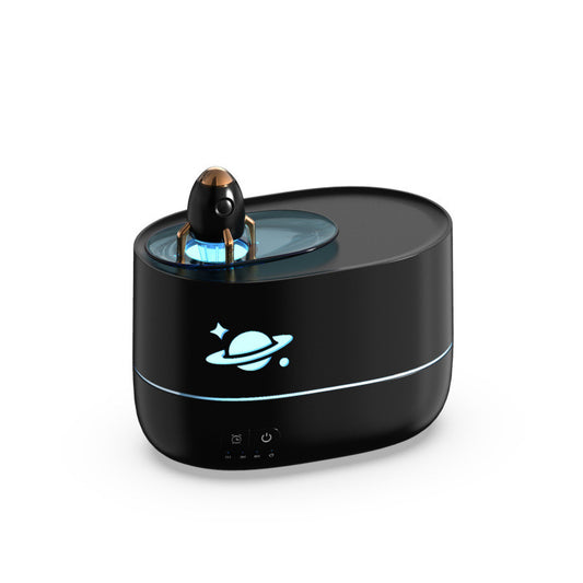 Creative Aroma Diffuser & Humidifier with 7-Hue Light - USB-C, Intelligent Timer & Delicate Mist(Rocket Aromatherapy Machine - Black)