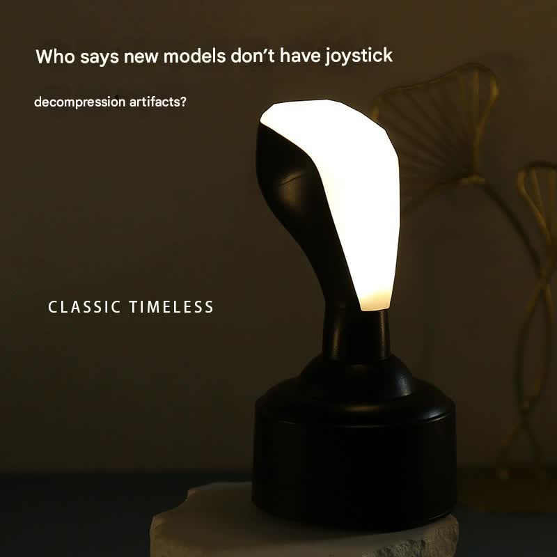 Car Gear Shifter Style LED Night Light - 3 Brightness Levels, Type-C Rechargeable & Stress Relief Gadget(black)