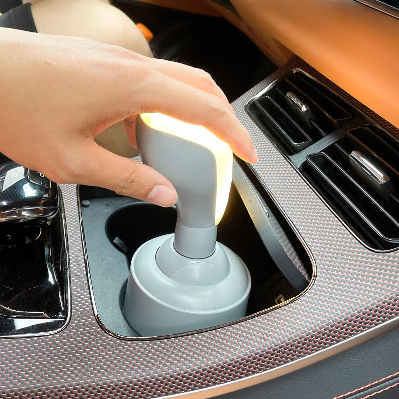 Car Gear Shifter Style LED Night Light - 3 Brightness Levels, Type-C Rechargeable & Stress Relief Gadget(Gray)