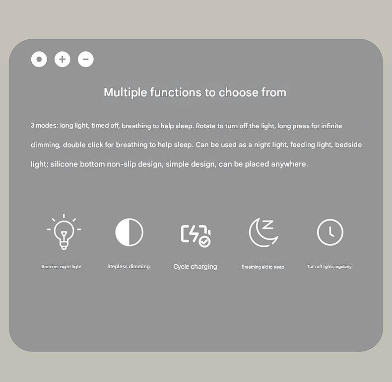 Cylindrical LED Night Light with Timer & Stepless Dimming - USB-C Rechargeable, 1200mAh Battery(Beech)