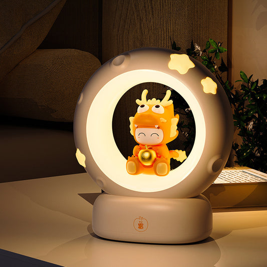 Adorable LED Night Light with Tap Control - 3 Brightness Levels & USB Charging(Yellow little dragon)