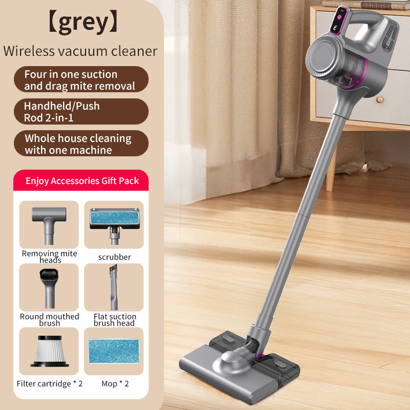 3-in-1 Wireless Vacuum Cleaner & Mop - Handheld/Stick, 3 Suction Levels, Mite Removal(grey)