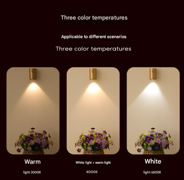 Gold Rechargeable Magnetic LED Accent Light - Motion Sensor, 3-Color Dimmable, Wireless Spotlight for Art, Hallway, Door Sign