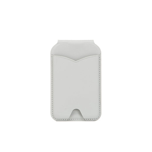 Light Grey Chic MagSafe Wallet with Mirror & Stand - PU Leather Card Holder for iPhone 12-16 Series