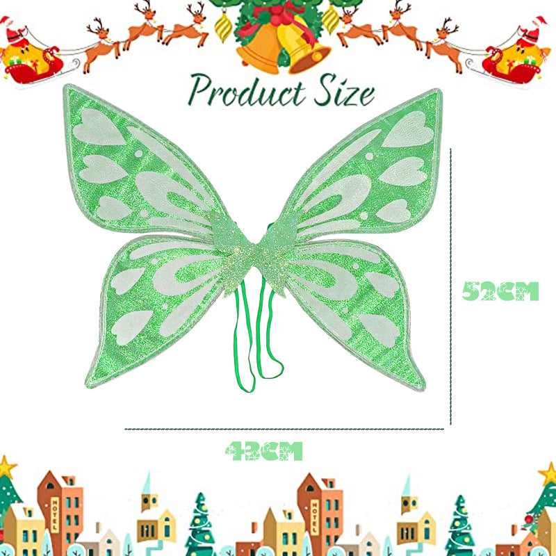 White Sparkling Fairy Wings - Lightweight Glitter Butterfly Costume Accessory for Kids & Adults