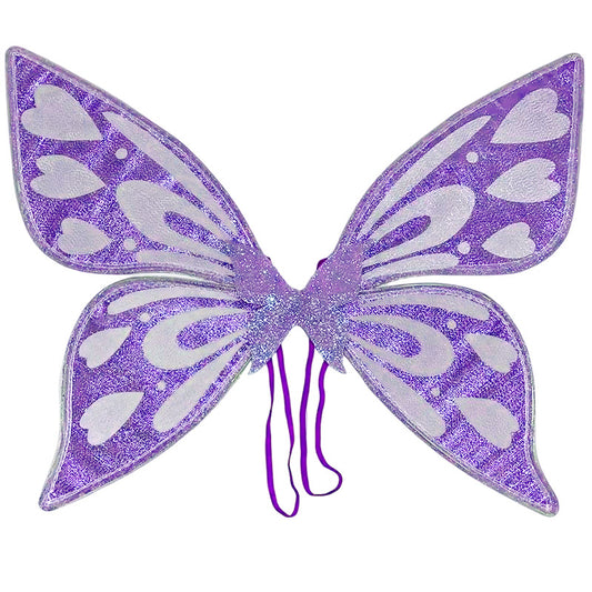 Purple Sparkling Fairy Wings - Lightweight Glitter Butterfly Costume Accessory for Kids & Adults