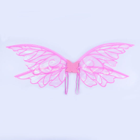Pink Enchanting Iridescent Fairy Wings - Sparkle Butterfly Elf Wings for Costume Parties, Cosplay & Dress-Up Fun