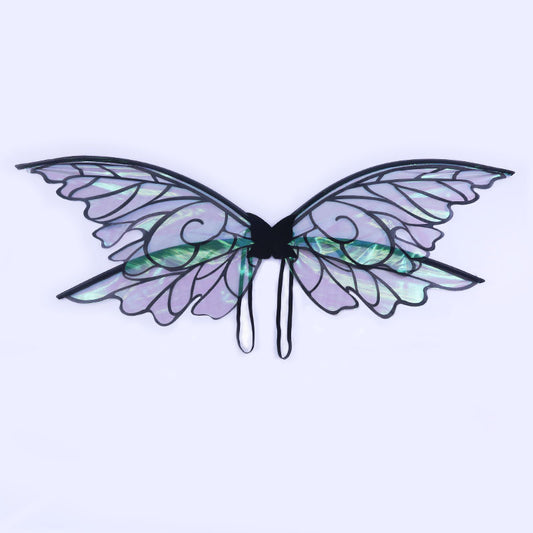 Black Enchanting Iridescent Fairy Wings - Sparkle Butterfly Elf Wings for Costume Parties, Cosplay & Dress-Up Fun
