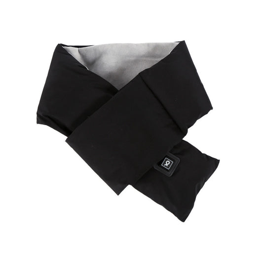 Black USB Electric Heated Scarf - Portable Puffer Neck Warmer with 3-Level Heat Control for Winter