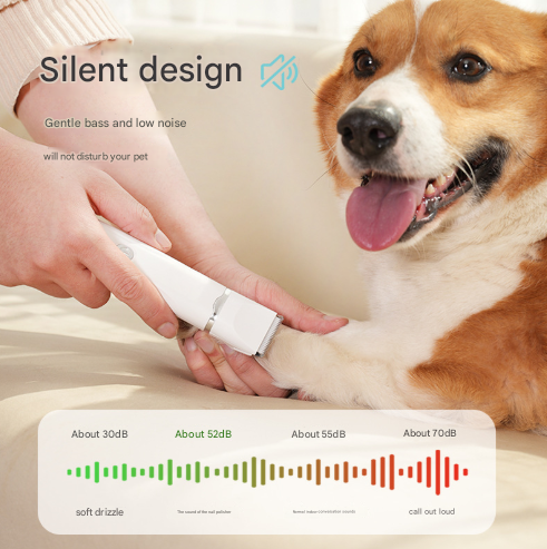 Blue Professional 4-in-1 Pet Grooming Kit - Low Noise Cordless Clippers, Trimmer & Nail Grinder for Dogs and Cats