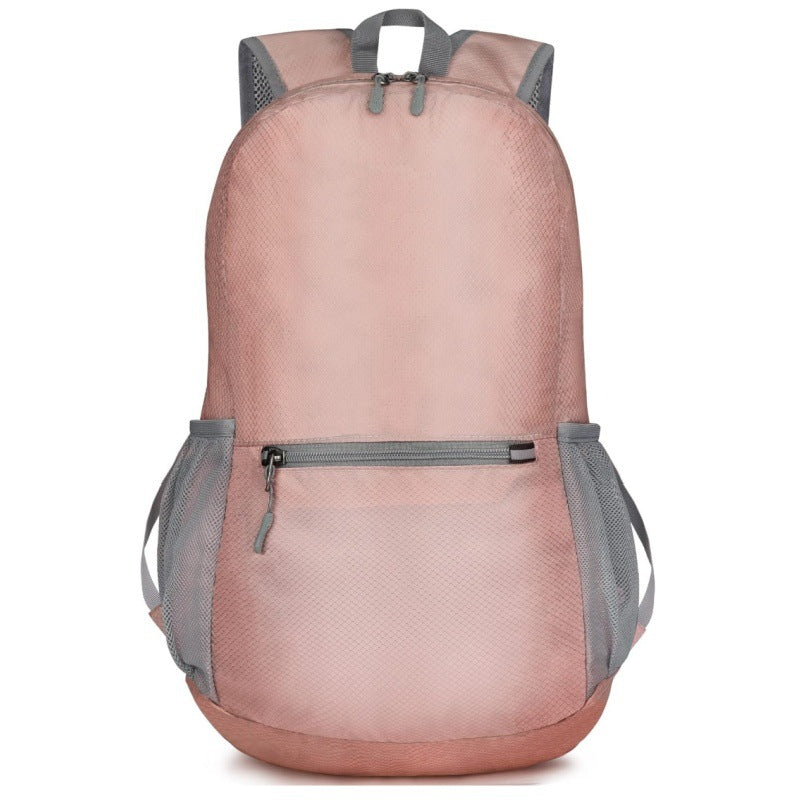 Pink Ultra-Light Foldable Outdoor Backpack - Portable Travel Hiking Bag