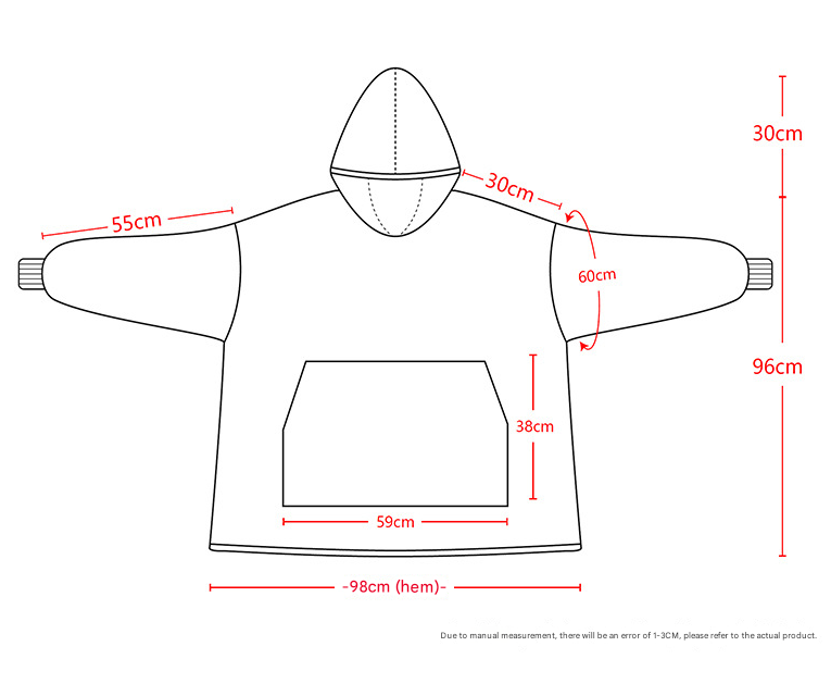 Light Blue Oversized Wearable Blanket Hoodie - Ultra Soft & Cozy Snuggle Pullover for Adults