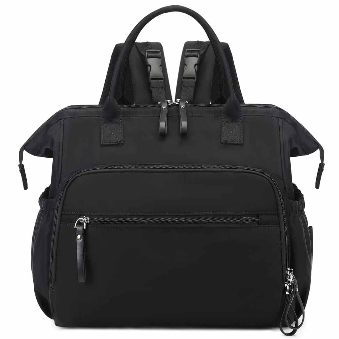 Black Large Capacity Waterproof Baby Diaper Bag with Anti-Theft Pocket - Mommy Bag for Children's Folding Stroller Storage