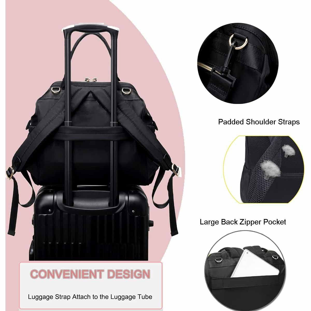 Black Large Capacity Waterproof Baby Diaper Bag with Anti-Theft Pocket - Mommy Bag for Children's Folding Stroller Storage