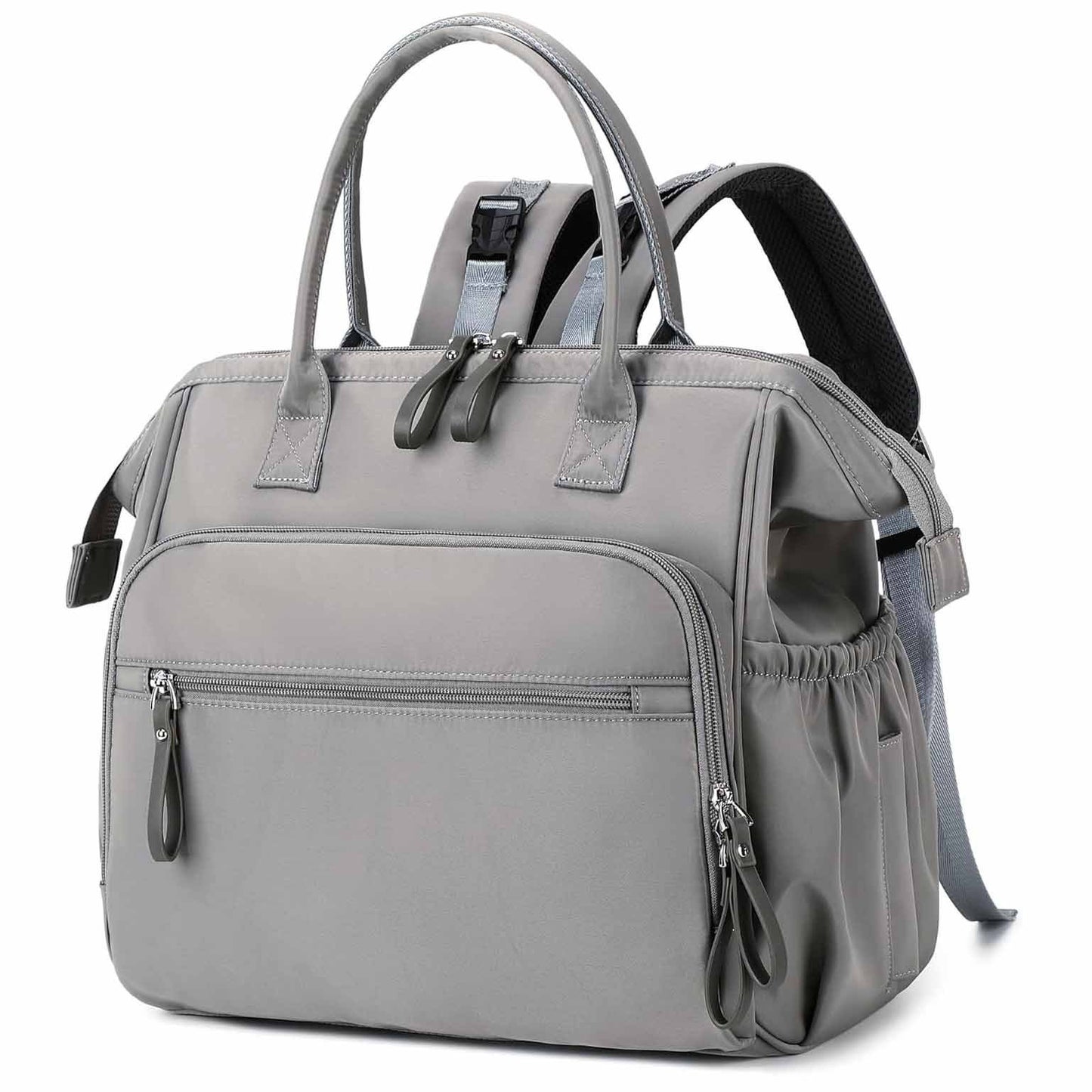 Grey Large Capacity Waterproof Baby Diaper Bag with Anti-Theft Pocket - Mommy Bag for Children's Folding Stroller Storage