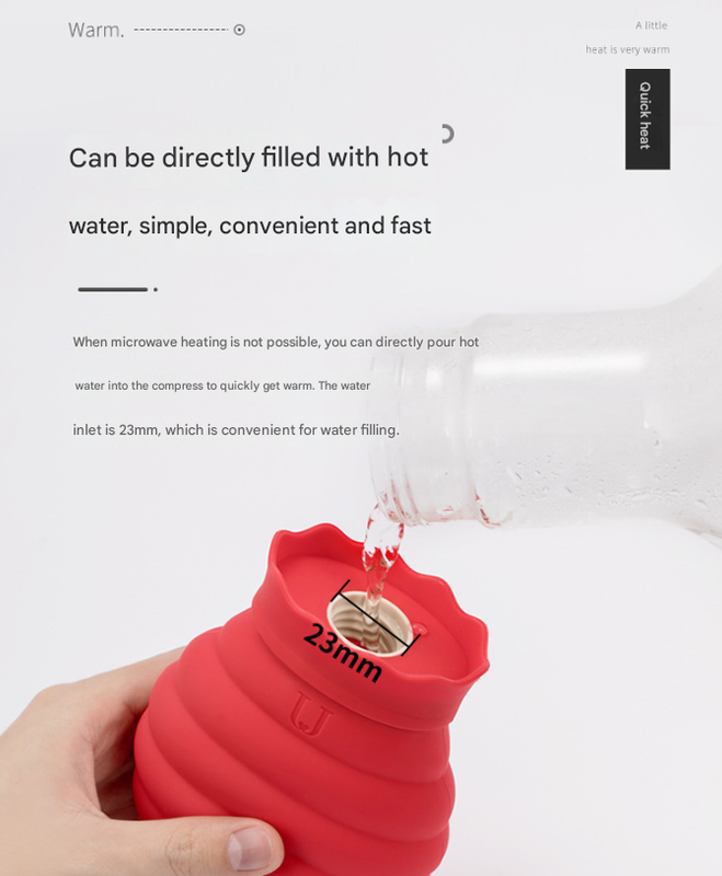 Green Microwaveable Silicone Hot Water Bottle - Honey Pot Design Hot & Cold Pack with Knitted Cover for Pain Relief & Comfort