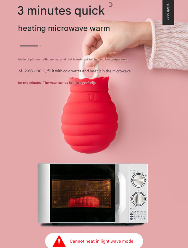 Green Microwaveable Silicone Hot Water Bottle - Honey Pot Design Hot & Cold Pack with Knitted Cover for Pain Relief & Comfort