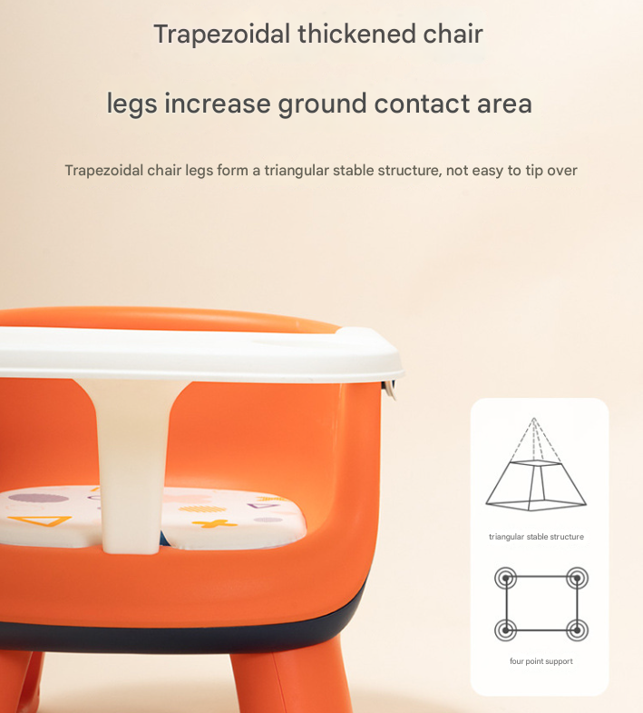 Grey Baby Floor Seat & Booster Dining Chair with Removable Tray - Safe, Stable & Fun Squeaky Cushion