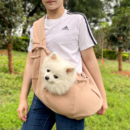 Khaki Pet Carrier Backpack - Comfortable Shoulder Bag for Cats and Dogs, Ideal for Outdoor Use in Autumn and Winter