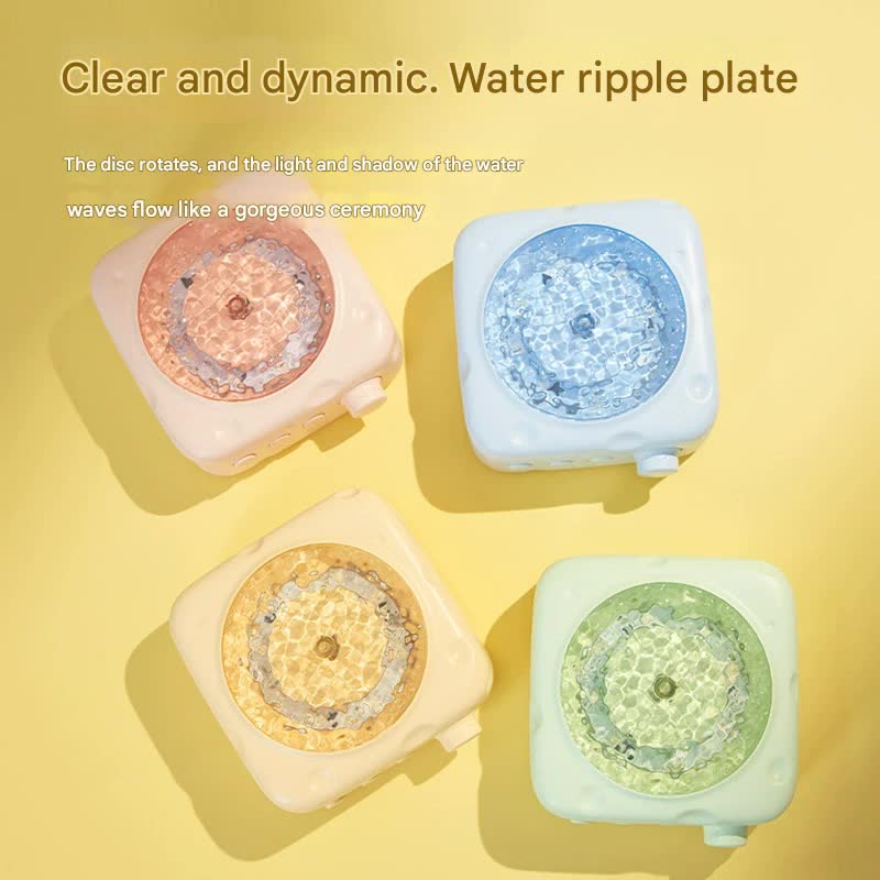 Cheese-Inspired Bluetooth Speaker with Water Ripple Aurora Projector Light - 3 Modes, Upgraded Bluetooth 5.4(yellow)