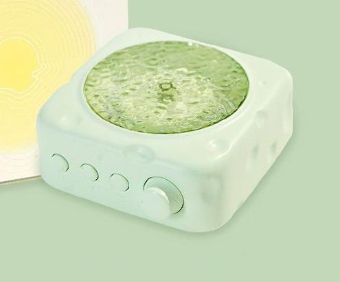 Cheese-Inspired Bluetooth Speaker with Water Ripple Aurora Projector Light - 3 Modes, Upgraded Bluetooth 5.4(green)
