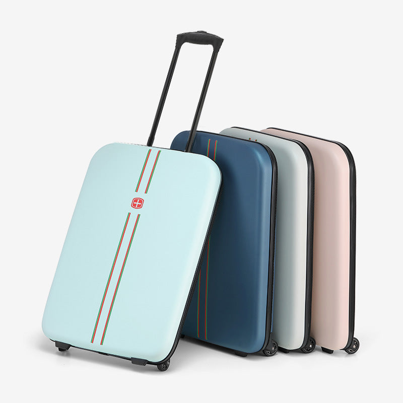 Compact Expandable Foldable Luggage - Reinforced Alloy Handle & Silent Wheels(white)