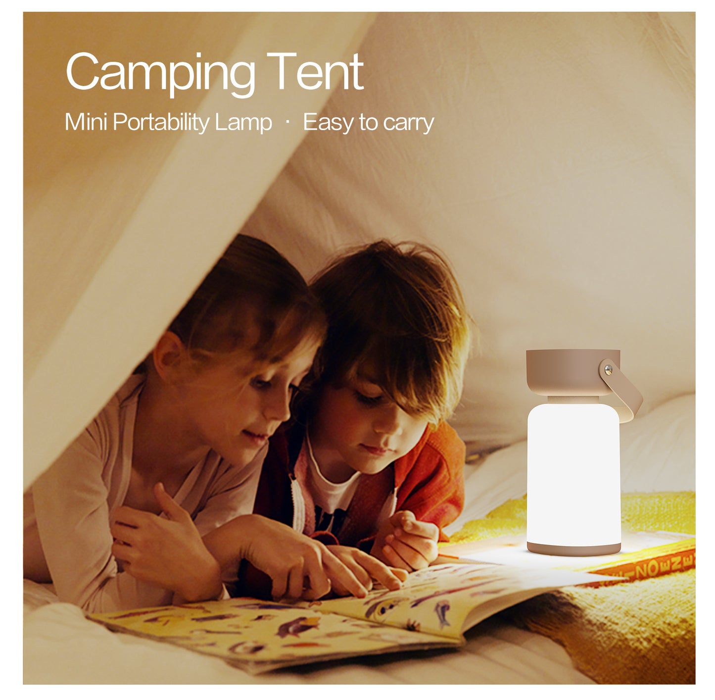 Portable LED Outdoor Camping Lantern - USB Rechargeable, 1200mAh Battery, Emergency Light(blue)
