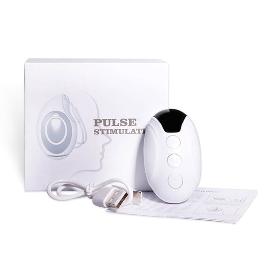 Handheld EMS Pulse Sleep Aid & Relaxation Device - 2 Modes, 15 Levels, USB Rechargeable(white)