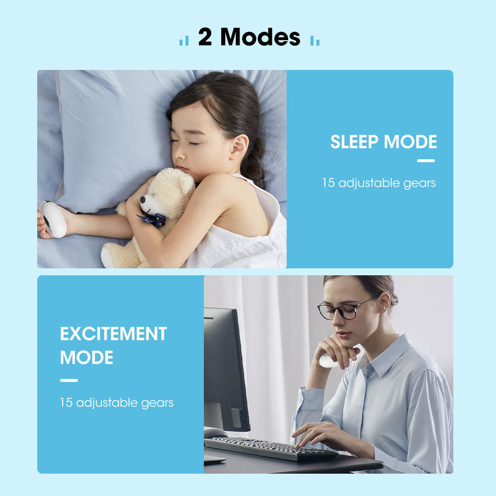 Handheld EMS Pulse Sleep Aid & Relaxation Device - 2 Modes, 15 Levels, USB Rechargeable(white)