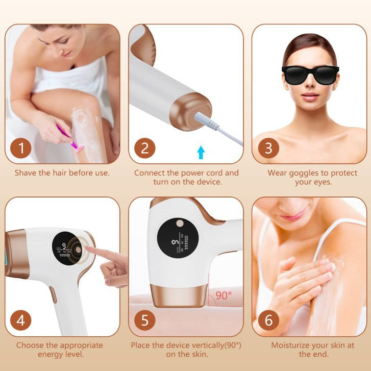 IPL Hair Removal Device - 3-in-1 Permanent Hair Reduction, Skin Rejuvenation & Acne Control(white)