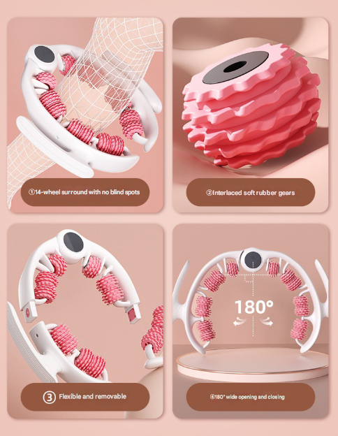 Green U-Shape 360 Degree Massage Roller - Multi-Functional Leg, Arm & Neck Massager for Muscle Relief & Recovery