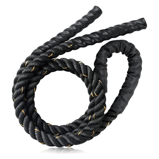 Black-gold Heavy Duty Battle Rope for Jumping (25mm) - Intense Full-Body Workout for Core Strength & Muscle Training