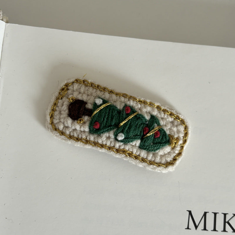 Christmas Collection Hair Clips - Set of 5 Random Main Image Styles, Festive Knitted Tree & Bow BB Clips, Bangs Clips & Hair Accessories