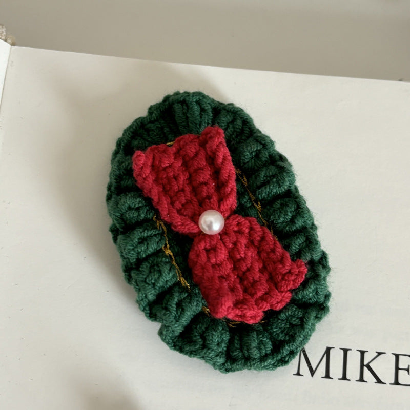 Christmas Collection Hair Clips - Set of 5 Random Main Image Styles, Festive Knitted Tree & Bow BB Clips, Bangs Clips & Hair Accessories