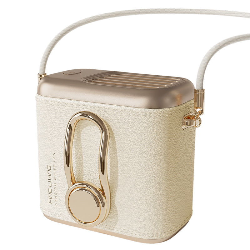 White Portable Fan for Outdoor, Waist Clip, and Desktop Cooling