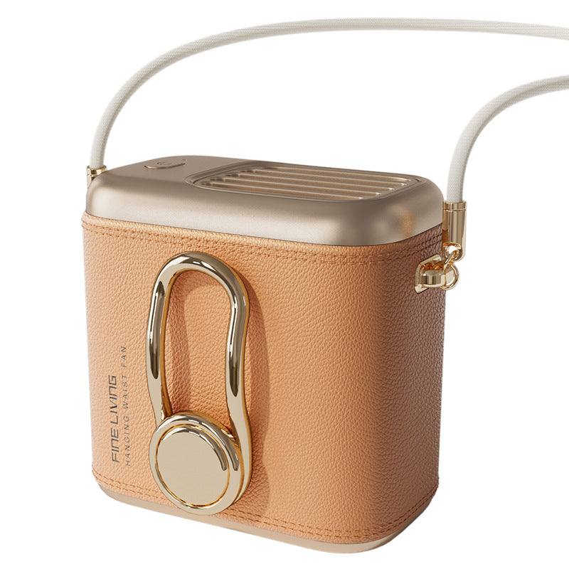 Orange Portable Fan for Outdoor, Waist Clip, and Desktop Cooling