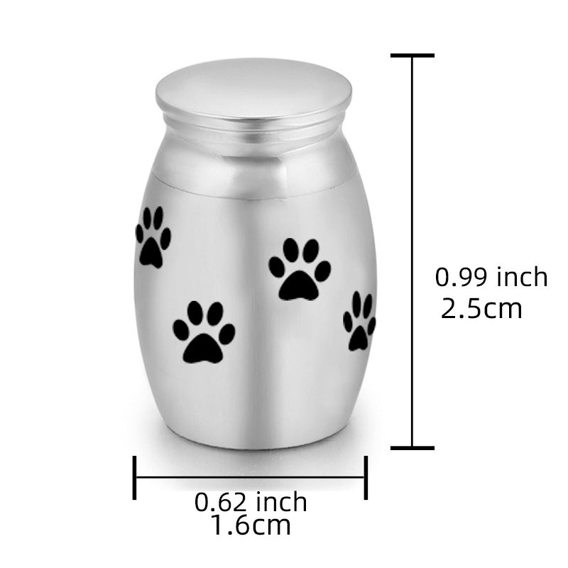 6-Pack 25x16mm Paw Print Mini Memorial Urn – Steel Urn for Dogs and Cats