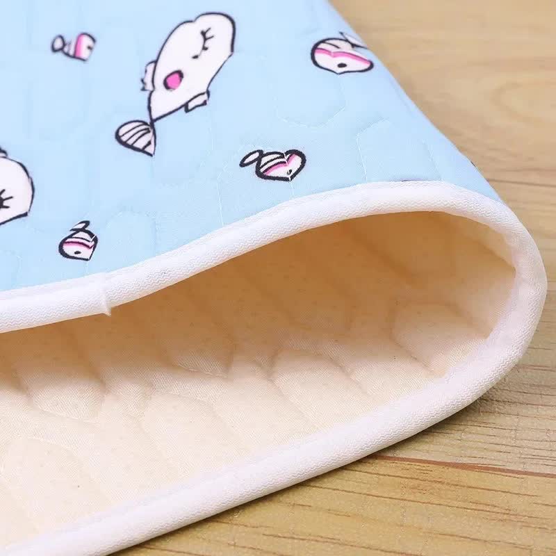 2-Pack Green Dinosaur Pet Summer Cooling Latex Pad (M Size: 50*40cm) - Breathable Ice Silk & Latex-Filled Dog Bed Cat Sleeping Mat with Non-Slip Base