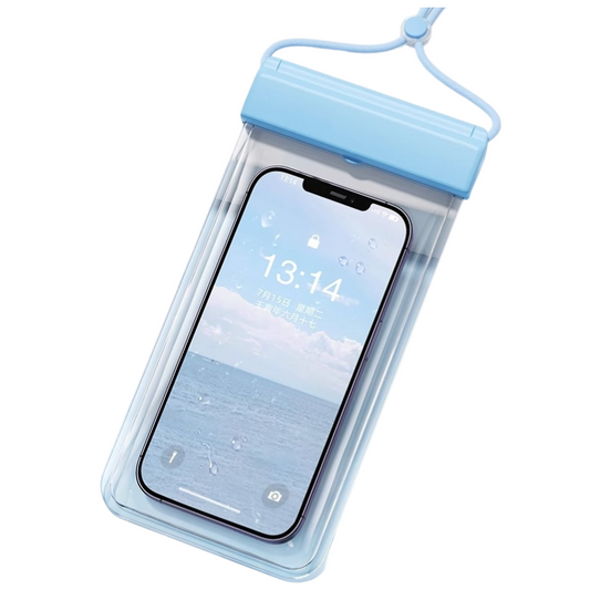 3-PCS Blue IPX8 Waterproof Phone Pouch(19×11 CM) - Universal Touch Screen & Underwater Photo Case for Swimming, Snorkeling, and Beach