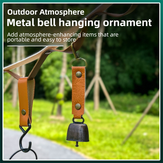 4-Pack Caramel Color Bear Bell & Anti-Lost PU Keyring Accessory(14 x 3.5 x 2.5CM) - Magnetic Silencing Design, Outdoor Safety Alarm for Hiking, Camping & Pet