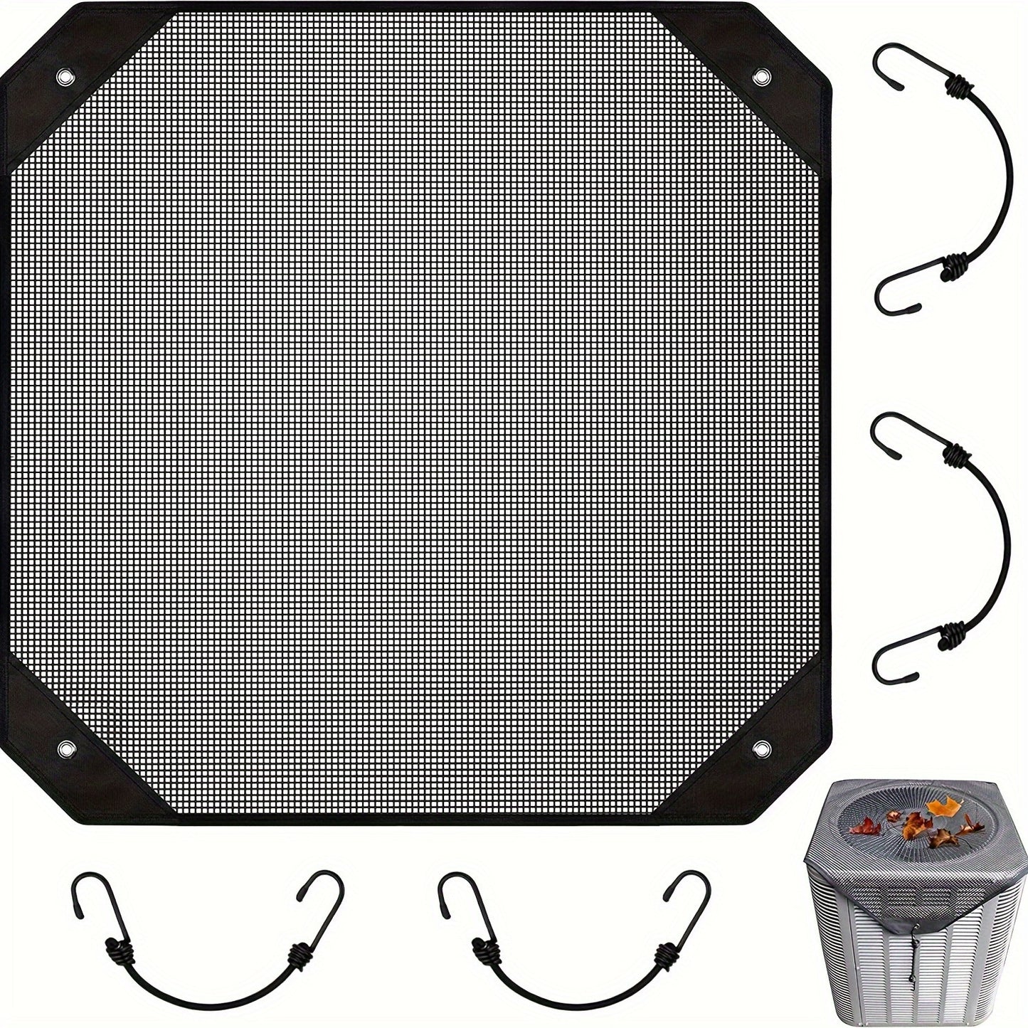 2-Pack Ventilated Resin Mesh Outdoor Air Conditioner Cover(81x81cm / 32x32inch) - Anti-Sun Heat Reduction AC Unit Net for Exterior Use