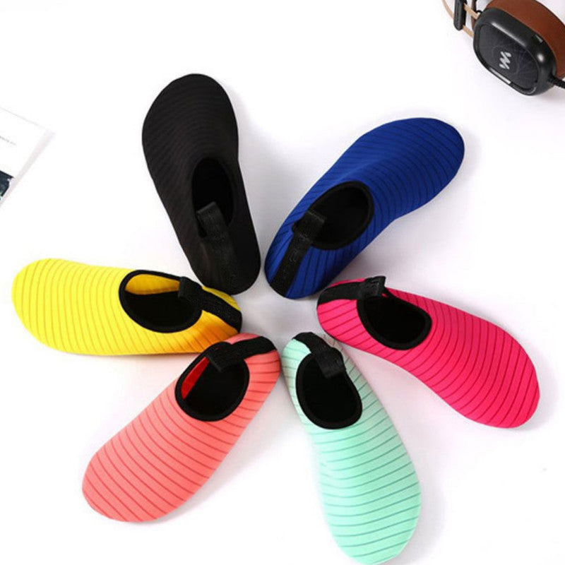 #36/37 Black Quick-Dry Aqua Beach Water Shoes for Men and Women - Slip-On Lightweight Breathable Barefoot Swim Socks