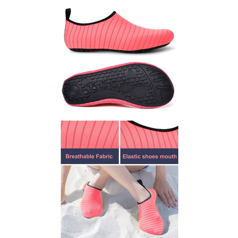 #38/39 Rose Red Quick-Dry Aqua Beach Water Shoes for Men and Women - Slip-On Lightweight Breathable Barefoot Swim Socks